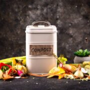 Vegetable waste for making compost. Zero waste eco sustainable living concept